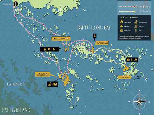 halong bai tu long route 1 - Halong Bay Highlights & Travel Guide